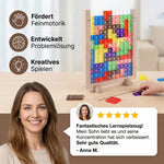 3D Colour Building Block Puzzle with Wooden Frame – Educational Montessori Learning Game My Store