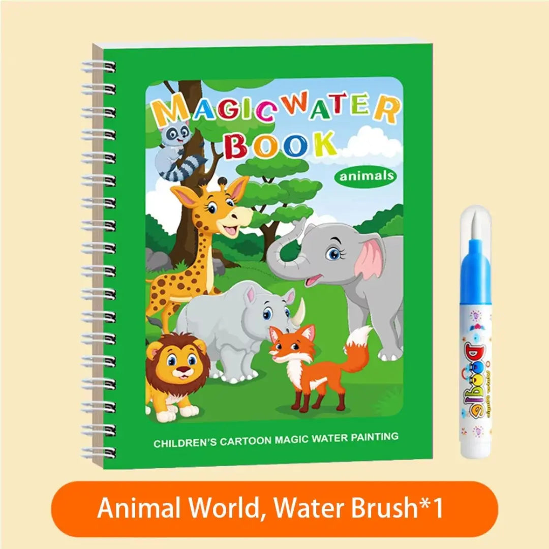 Magical Self-Erasing Watercolour Book Set for Children with Water Brush (Set of 6) My Store