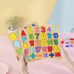 Simple Wooden Shapes, Numbers and Letters Puzzle My Store