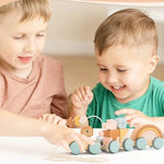 Montessori Wooden Train in Pastel Colours My Store