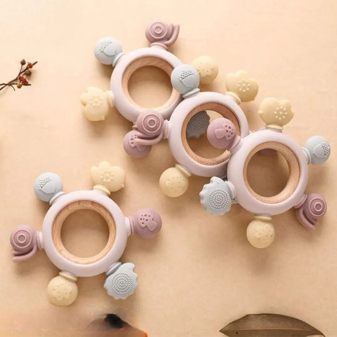 Baby Wooden and Silicone Teething Toy My Store