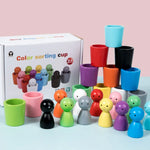 Montessori Colour Sorting Cups Learning Game Made of Wood My Store