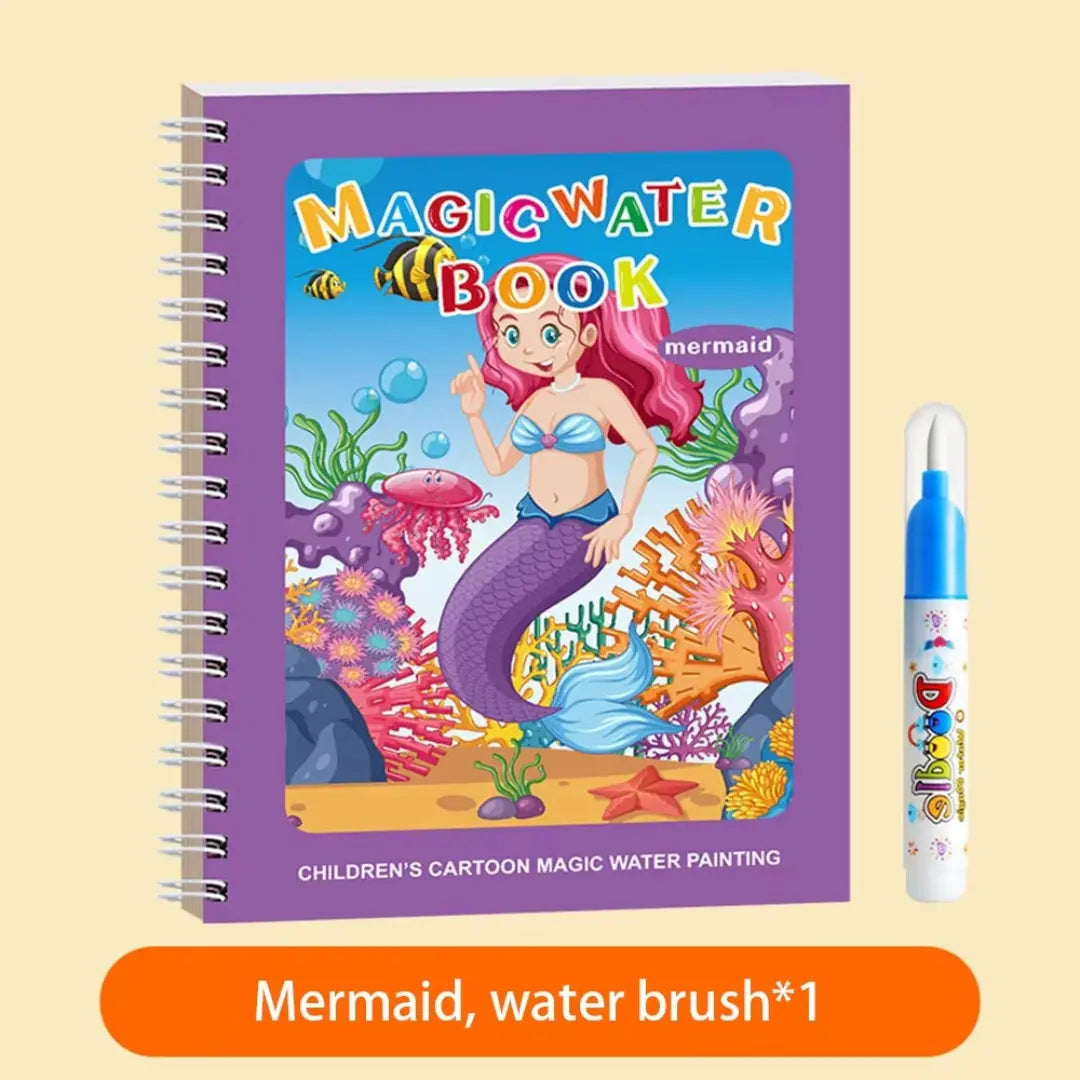 Magical Self-Erasing Watercolour Book Set for Children with Water Brush (Set of 6) My Store