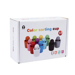 Montessori Colour Sorting Cups Learning Game Made of Wood My Store