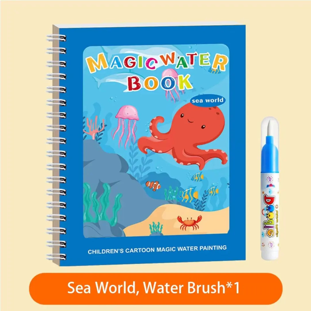 Magical Self-Erasing Watercolour Book Set for Children with Water Brush My Store