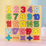 Simple Wooden Shapes, Numbers and Letters Puzzle My Store