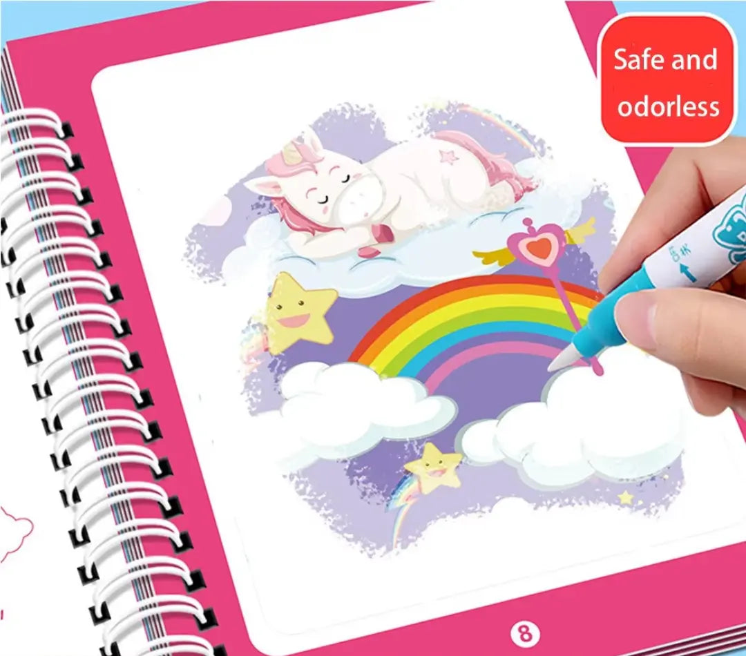 Magical Self-Erasing Watercolour Book Set for Children with Water Brush (Set of 6) My Store