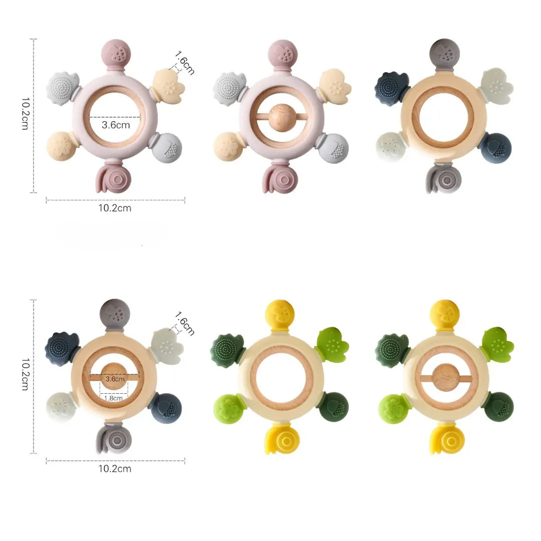 Baby Wooden and Silicone Teething Toy My Store