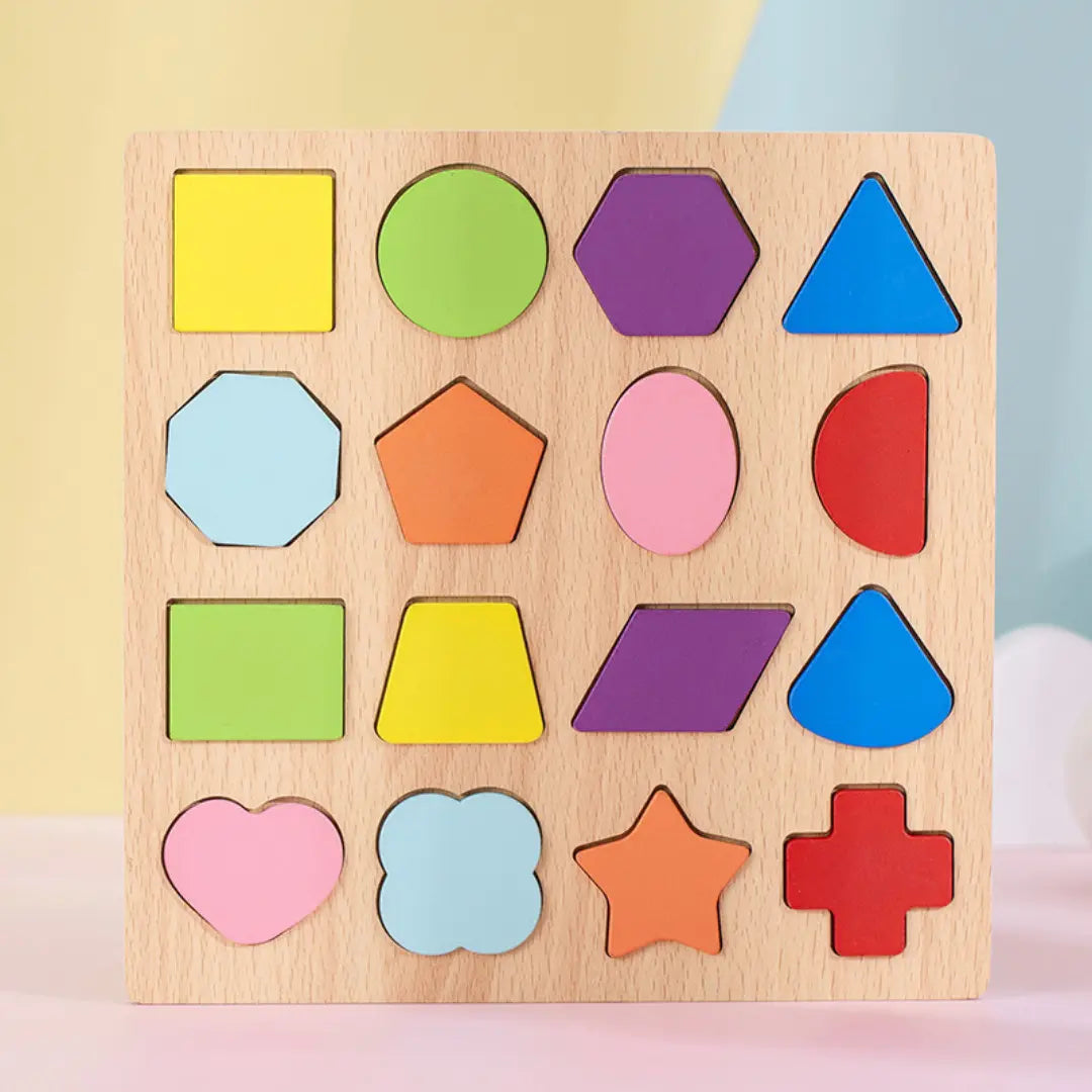 Simple Wooden Shapes, Numbers and Letters Puzzle My Store