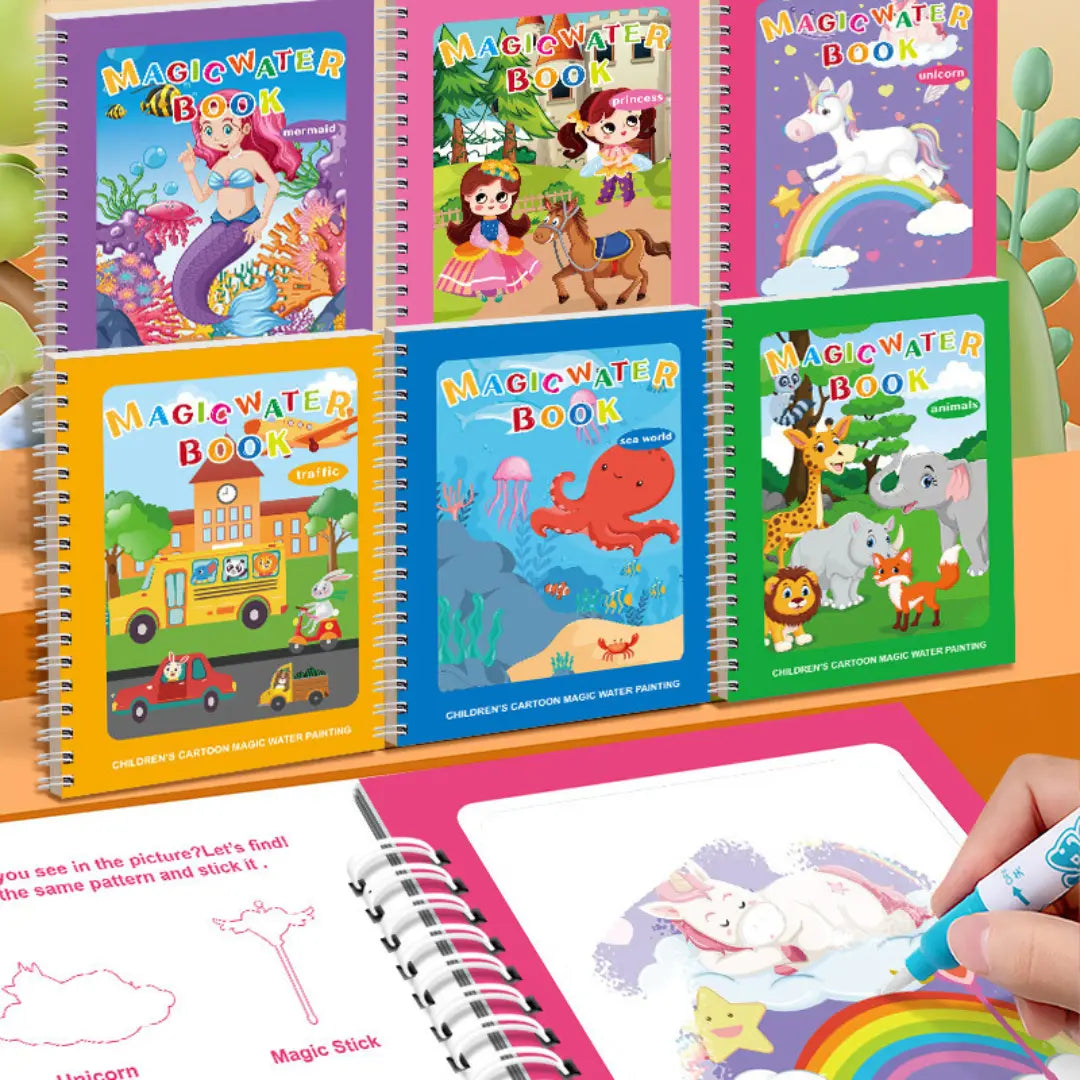 Magical Self-Erasing Watercolour Book Set for Children with Water Brush My Store