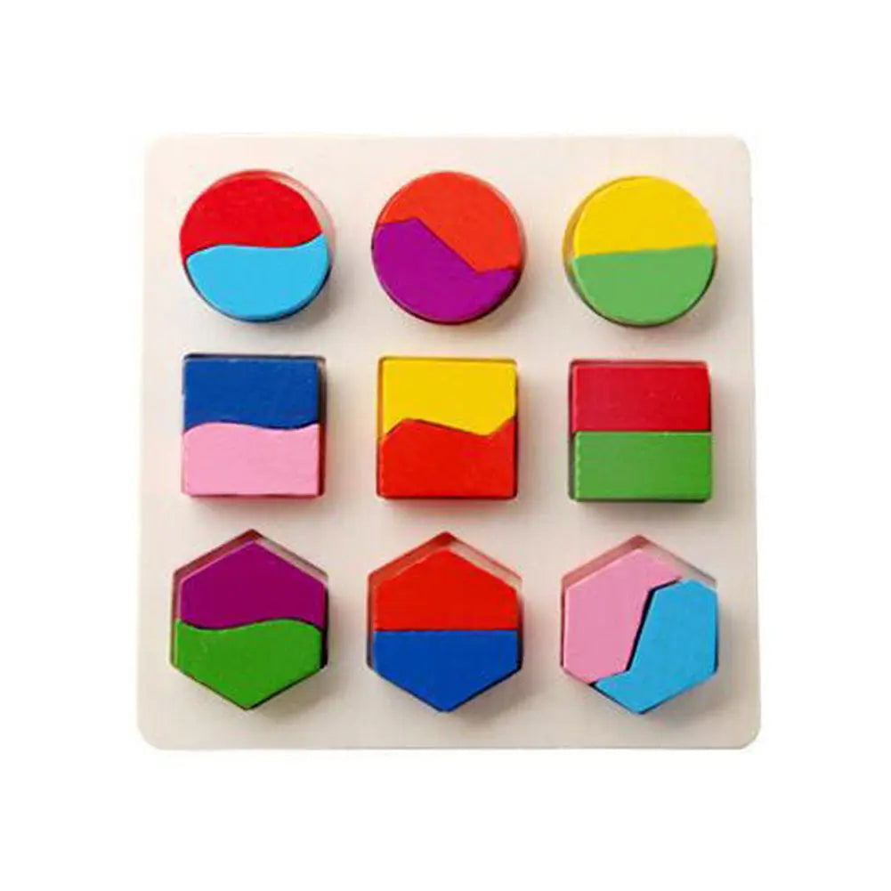 Simple Montessori Shapes and Colours Wooden Puzzle for Toddlers My Store