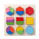 Simple Montessori Shapes and Colours Wooden Puzzle for Toddlers My Store