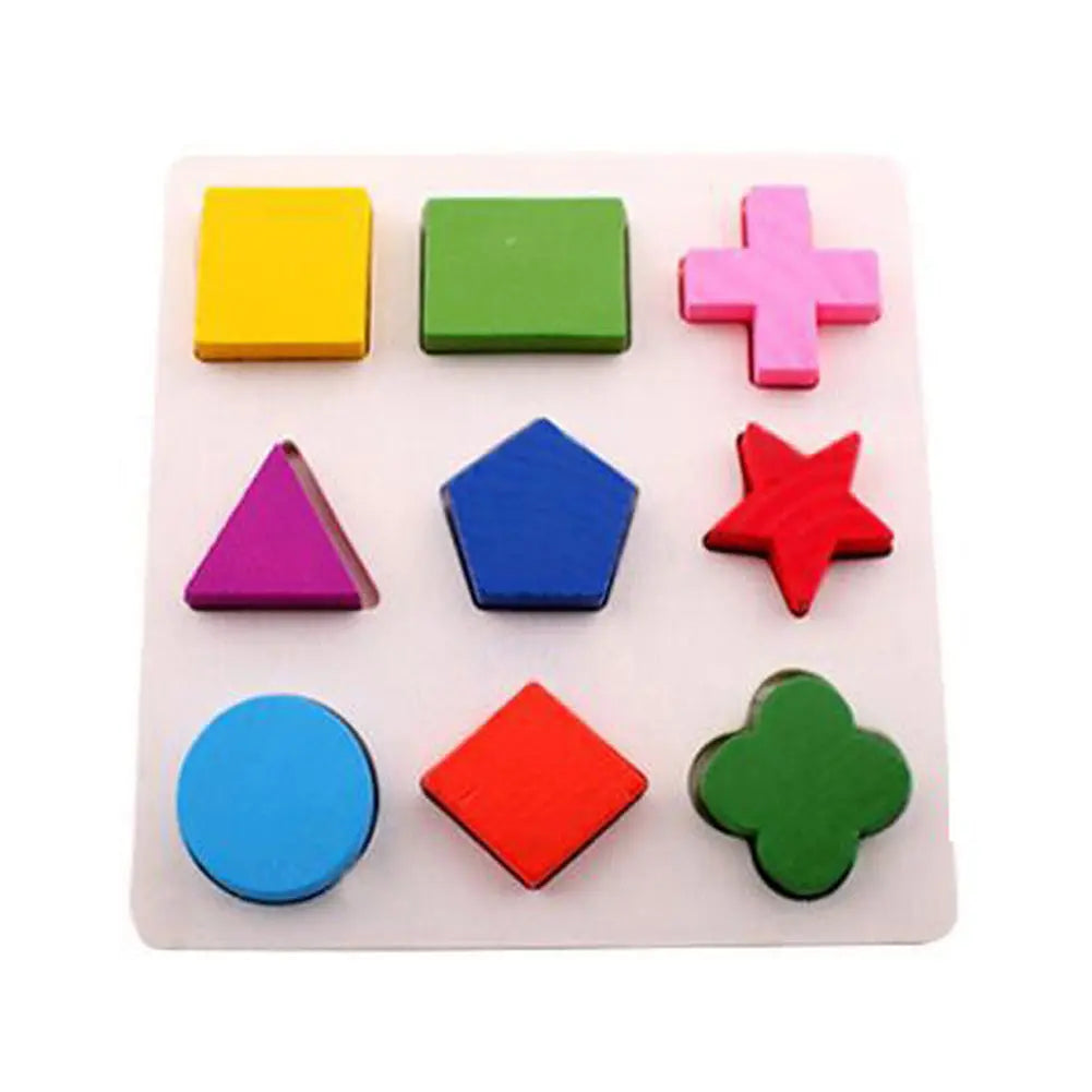 Simple Montessori Shapes and Colours Wooden Puzzle for Toddlers My Store