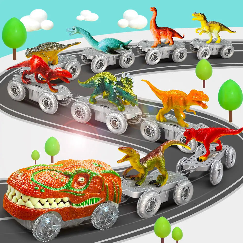 Dinosaur Adventure Track – Flexible Race Track with Illuminated Train My Store