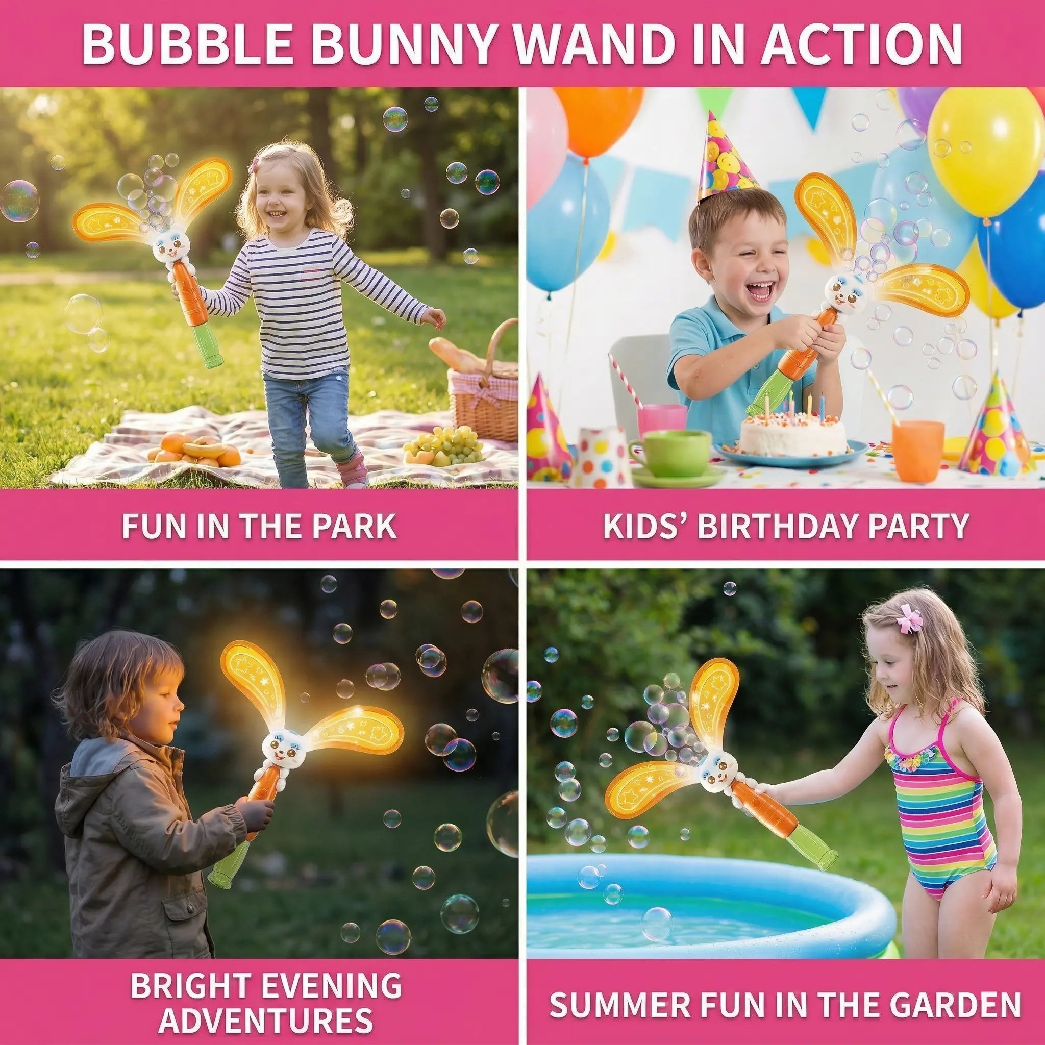 Bubble Bunny with Wings & Light – Kids Bubble Maker My Store