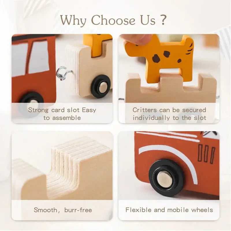 Wooden Farm Animal Train My Store