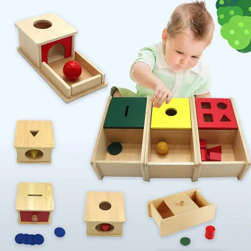 Montessori Wooden Box with Ball for Toddlers My Store