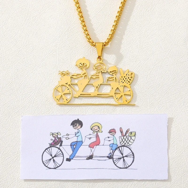 Personalised Children's Drawing as a Necklace My Store