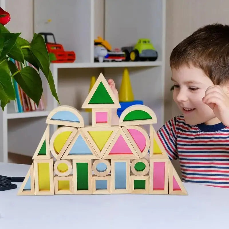 Montessori Wooden Window Building Blocks My Store