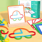 Educational Montessori Sticks and Rings Puzzle Blocks My Store