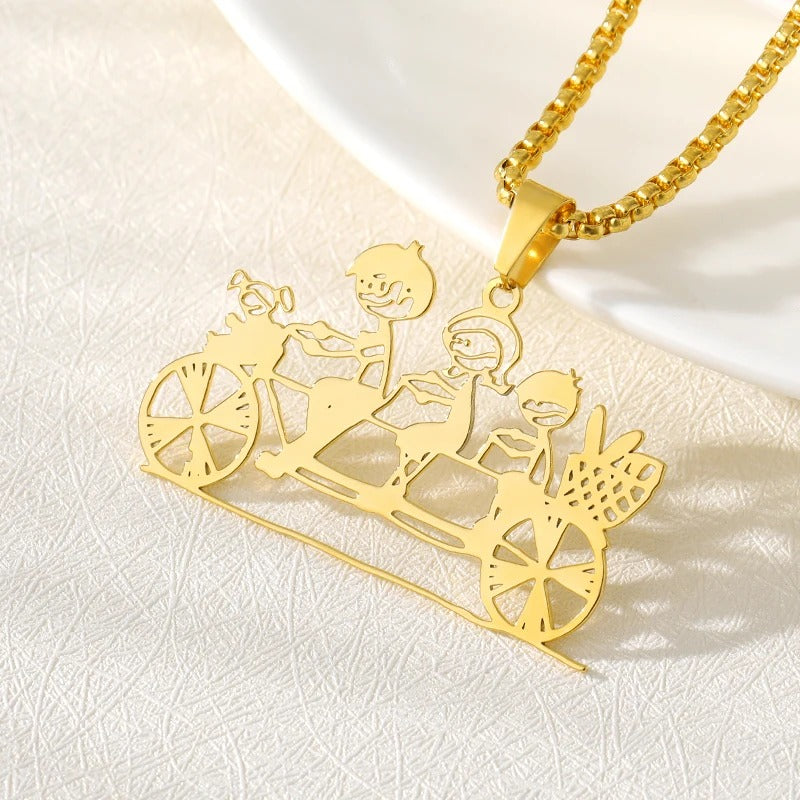 Personalised Children's Drawing as a Necklace My Store