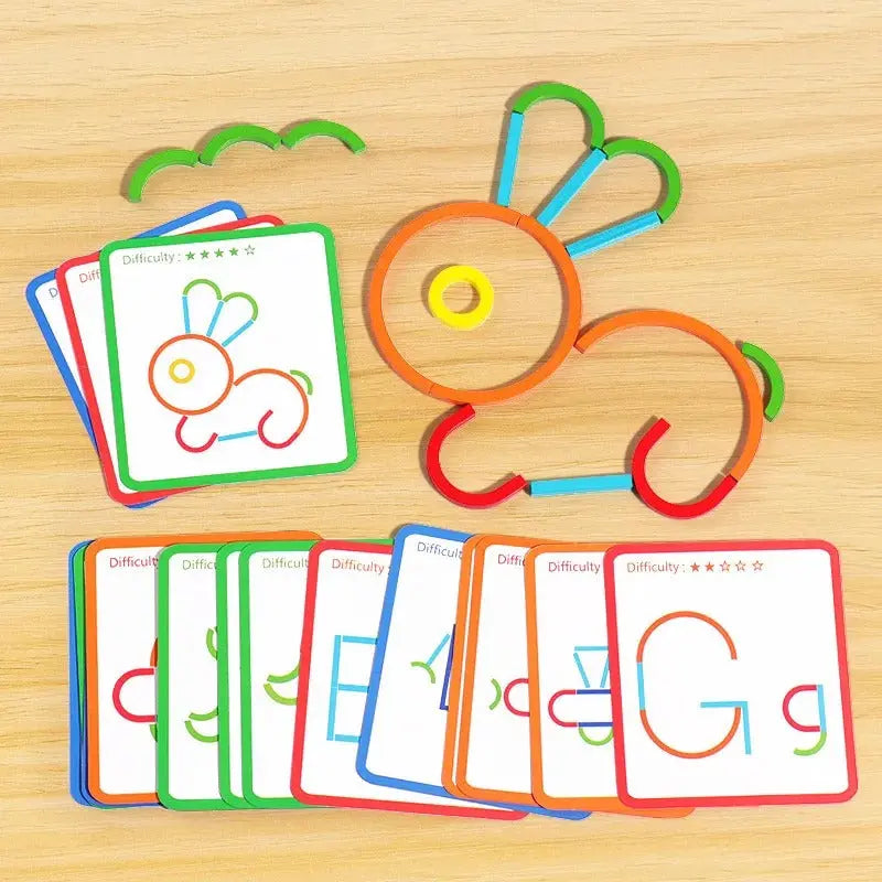 Educational Montessori Sticks and Rings Puzzle Blocks My Store