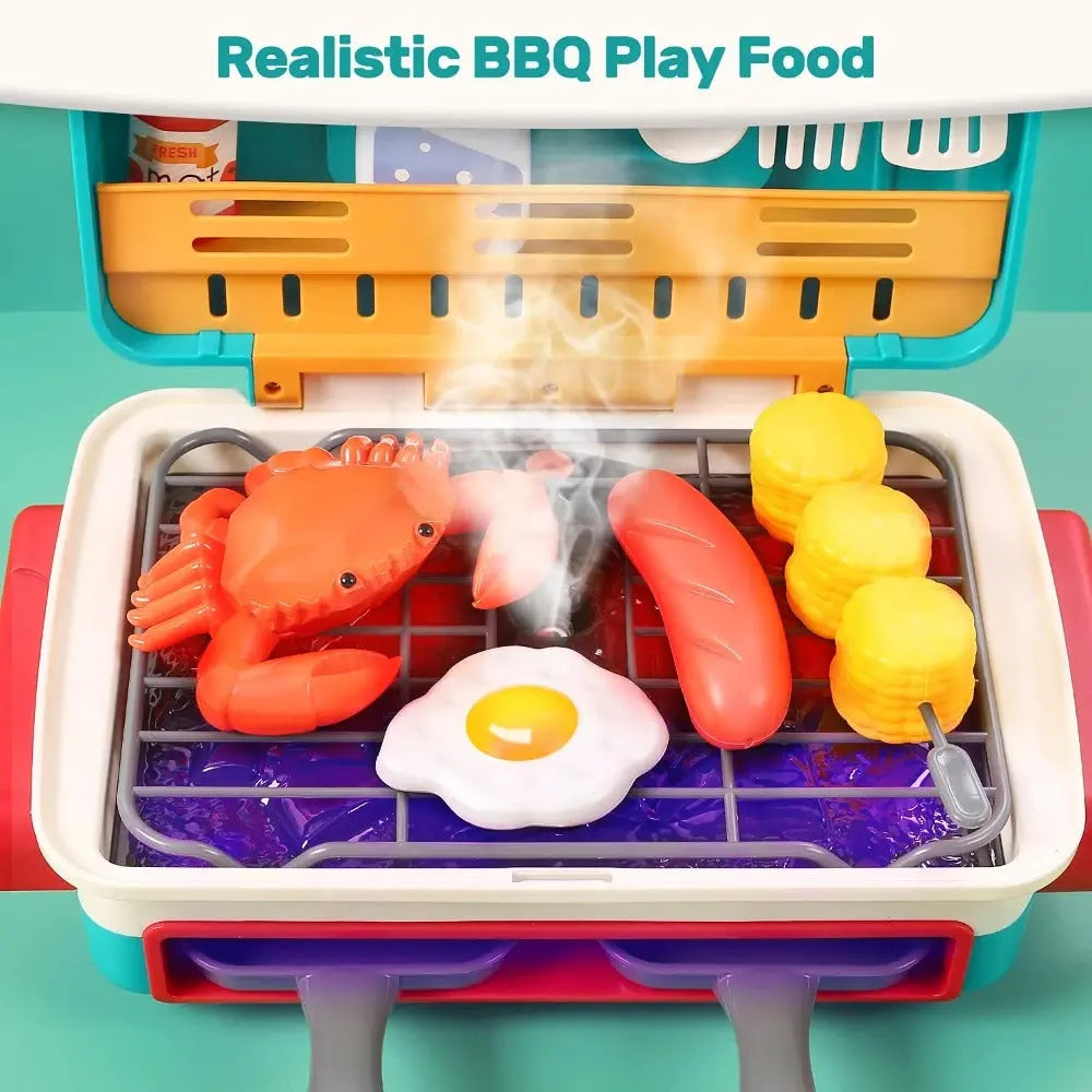 My First BBQ Grill – Children's Kitchen with Smoke Effect and Colour-Changing Food My Store