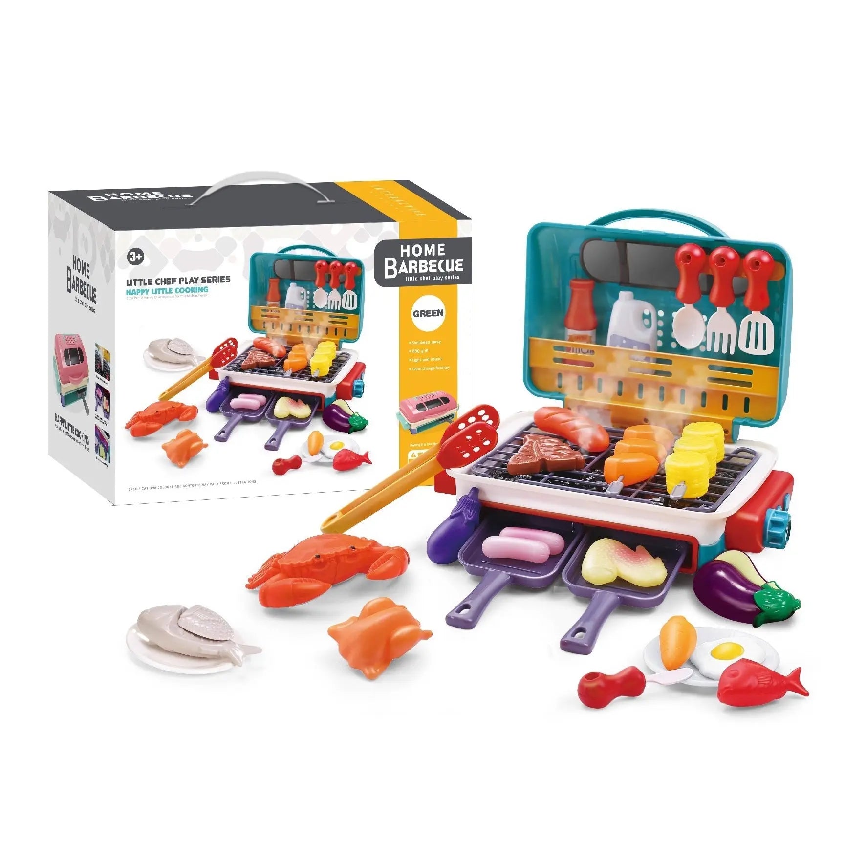 My First BBQ Grill – Children's Kitchen with Smoke Effect and Colour-Changing Food My Store