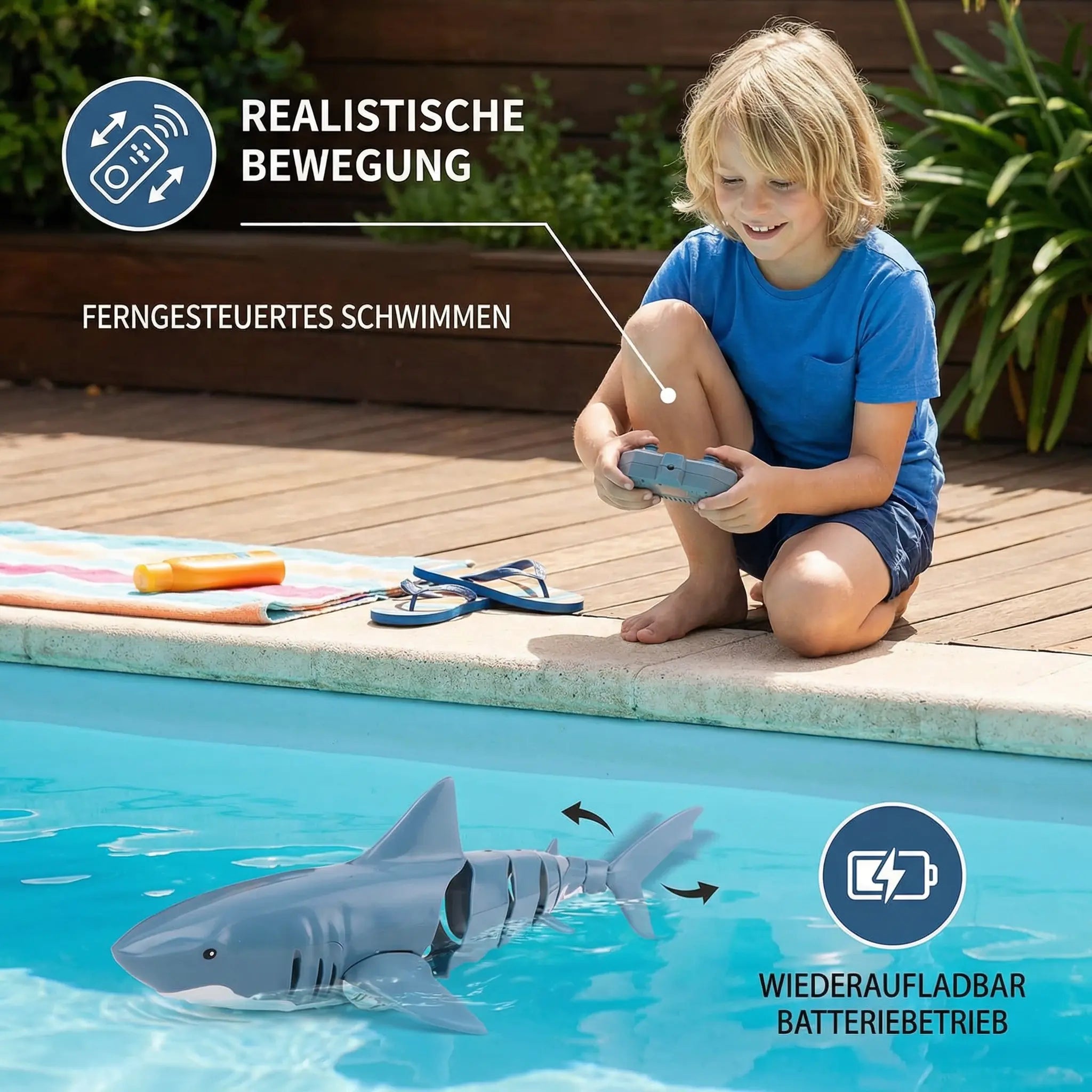 Remote-Controlled Water Shark – RC Swimming Robot for Children My Store