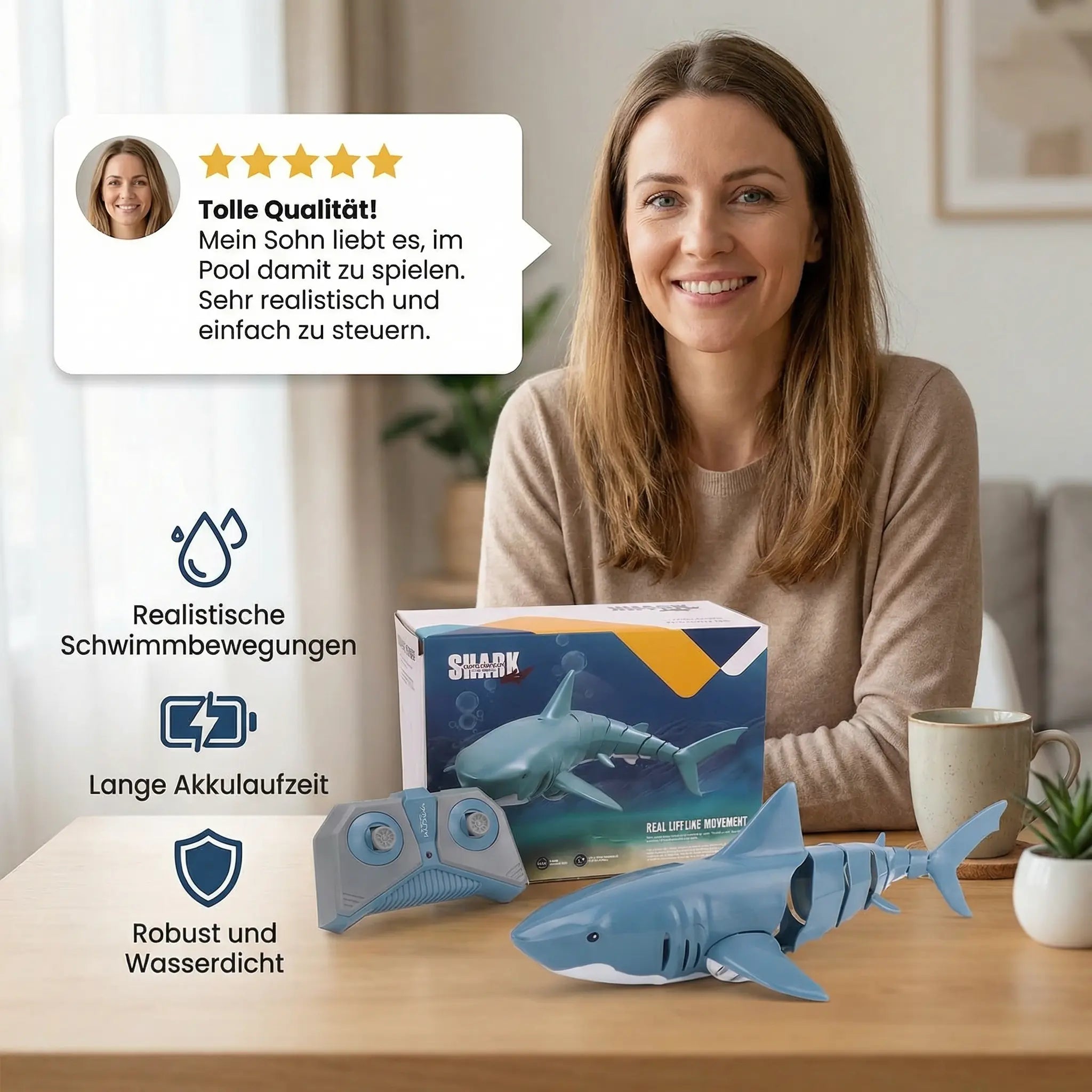 Remote-Controlled Water Shark – RC Swimming Robot for Children My Store