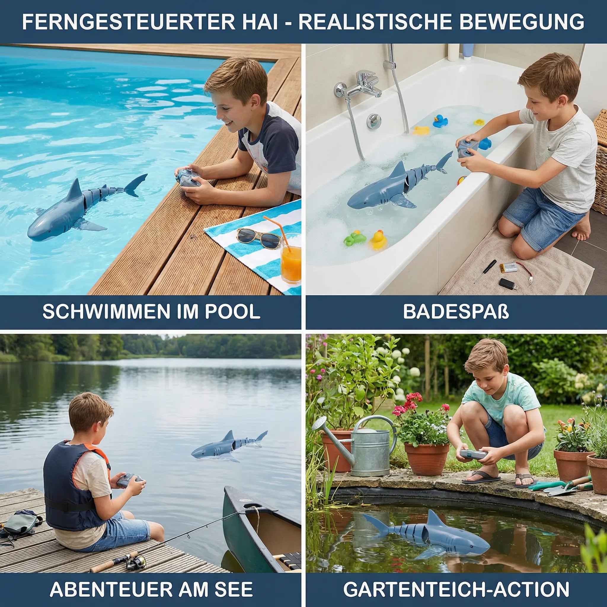Remote-Controlled Water Shark – RC Swimming Robot for Children My Store