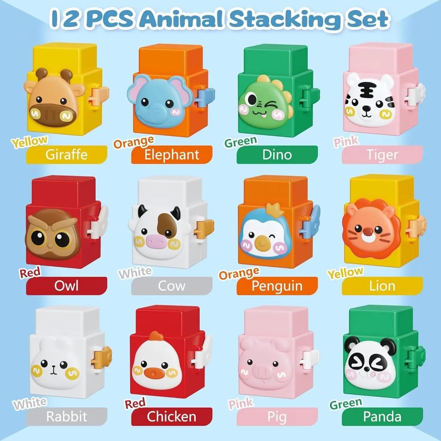Educational Montessori Animal Stacking Set Construction Toy My Store