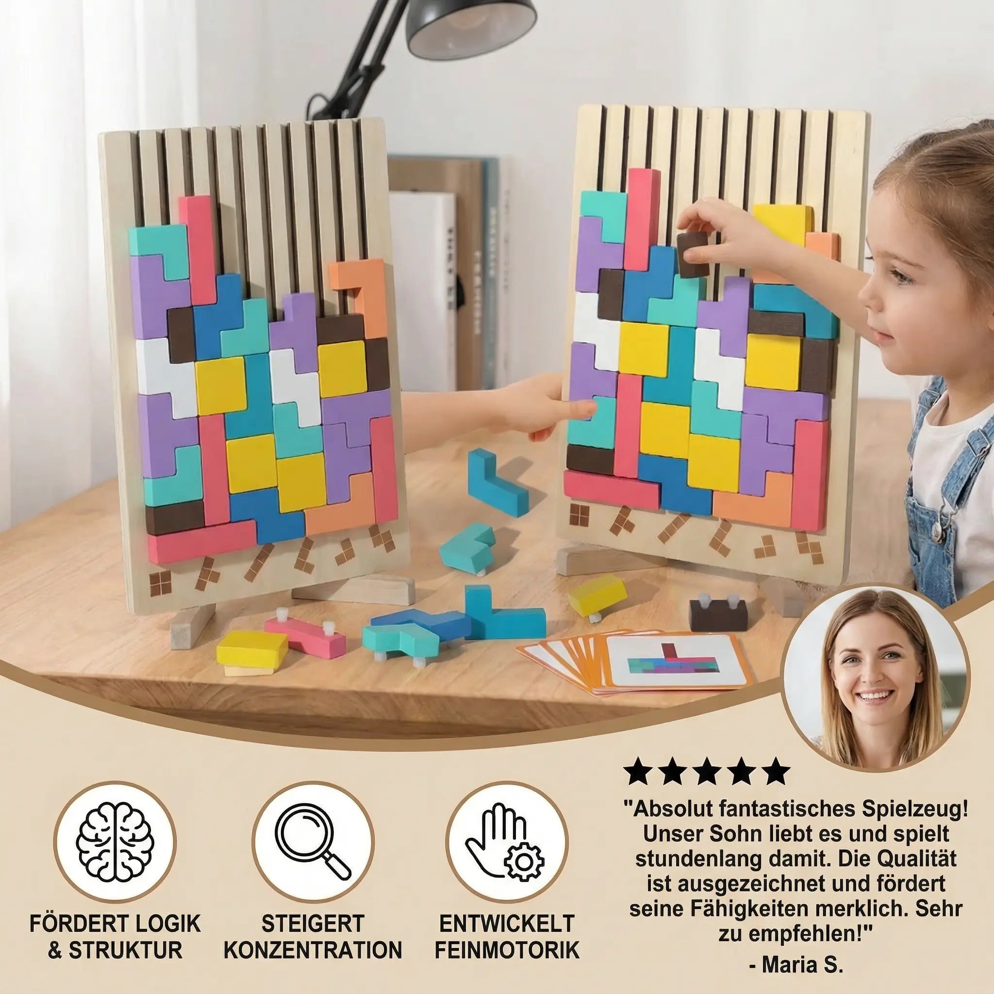 Montessori Wooden Building Blocks and Shapes Game My Store