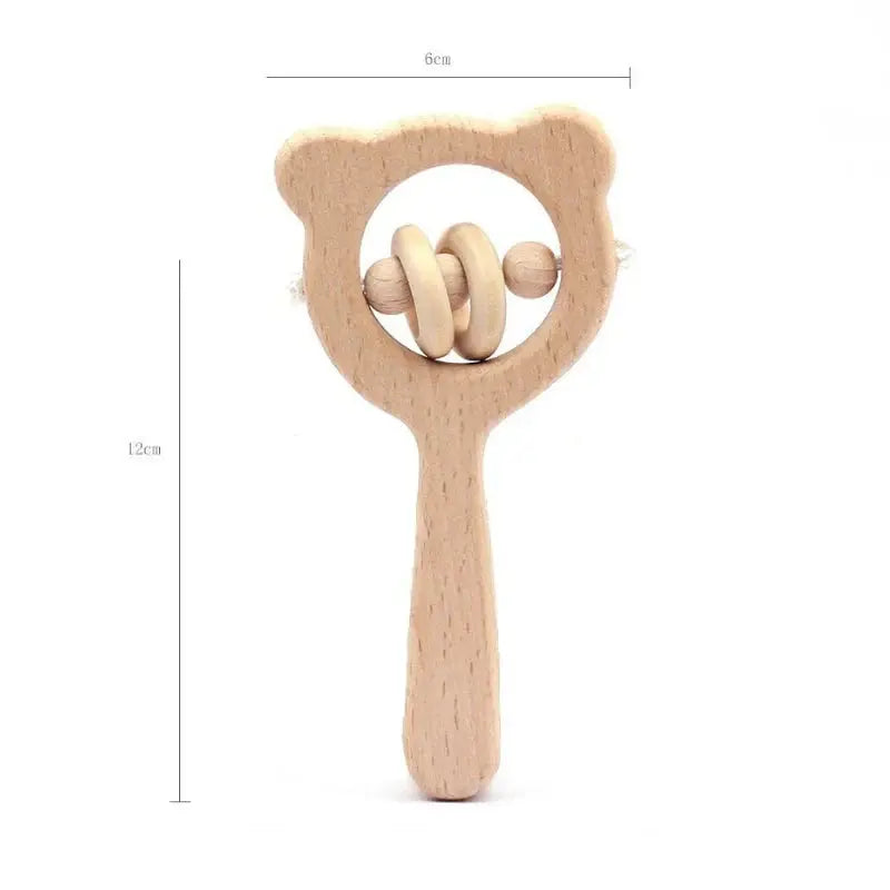 Beech Wood Baby Rattle 'Bear' My Store